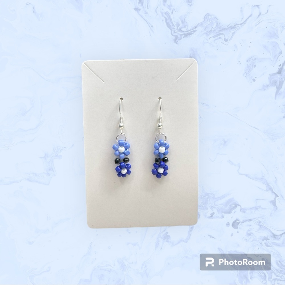 Handmade beaded flower earrings